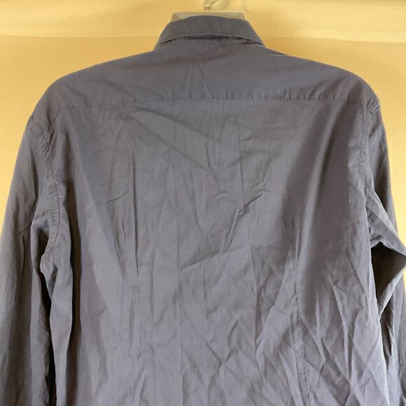 Fradi Italy Shirt 46 18.5 Indigo Blue Button Front Long Sleeve New NWT - Picture 7 of 9
